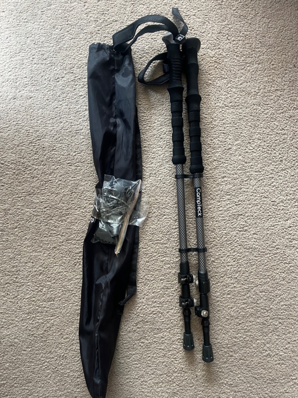 Camp Teck Folding Hiking Poles with Carrying Case